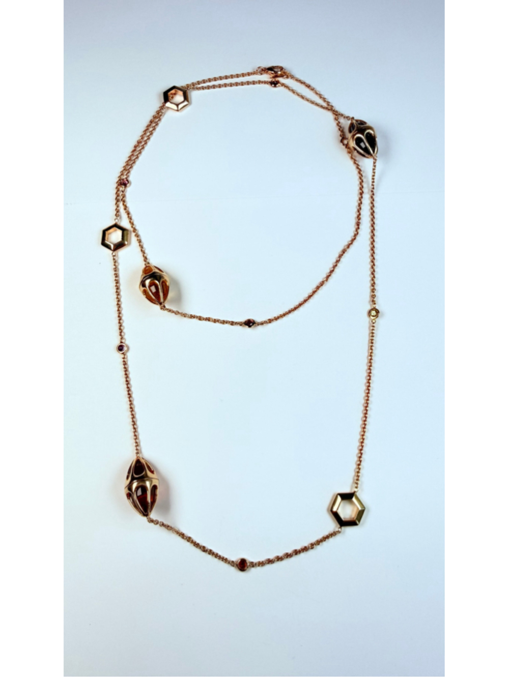 Baccarat Medicis Gold Vermeil 925 Sterling Silver 38" Station Necklace $1150